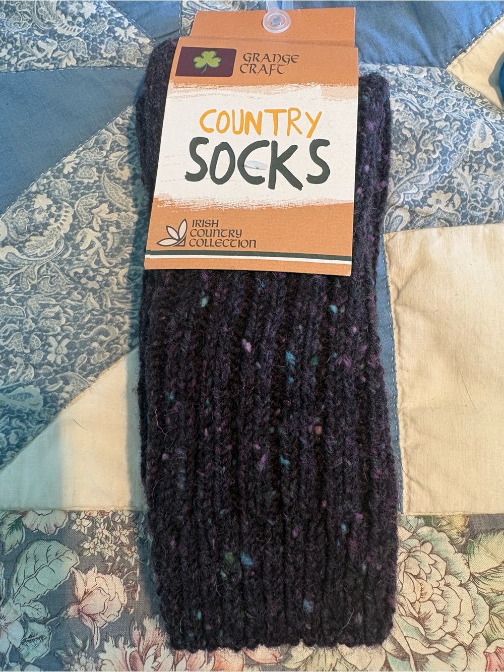 Country Socks — Dark Speckled Purple
